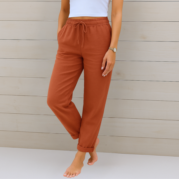 Vivianne – Pantalon en lin extensible et respirant de qualité supérieure