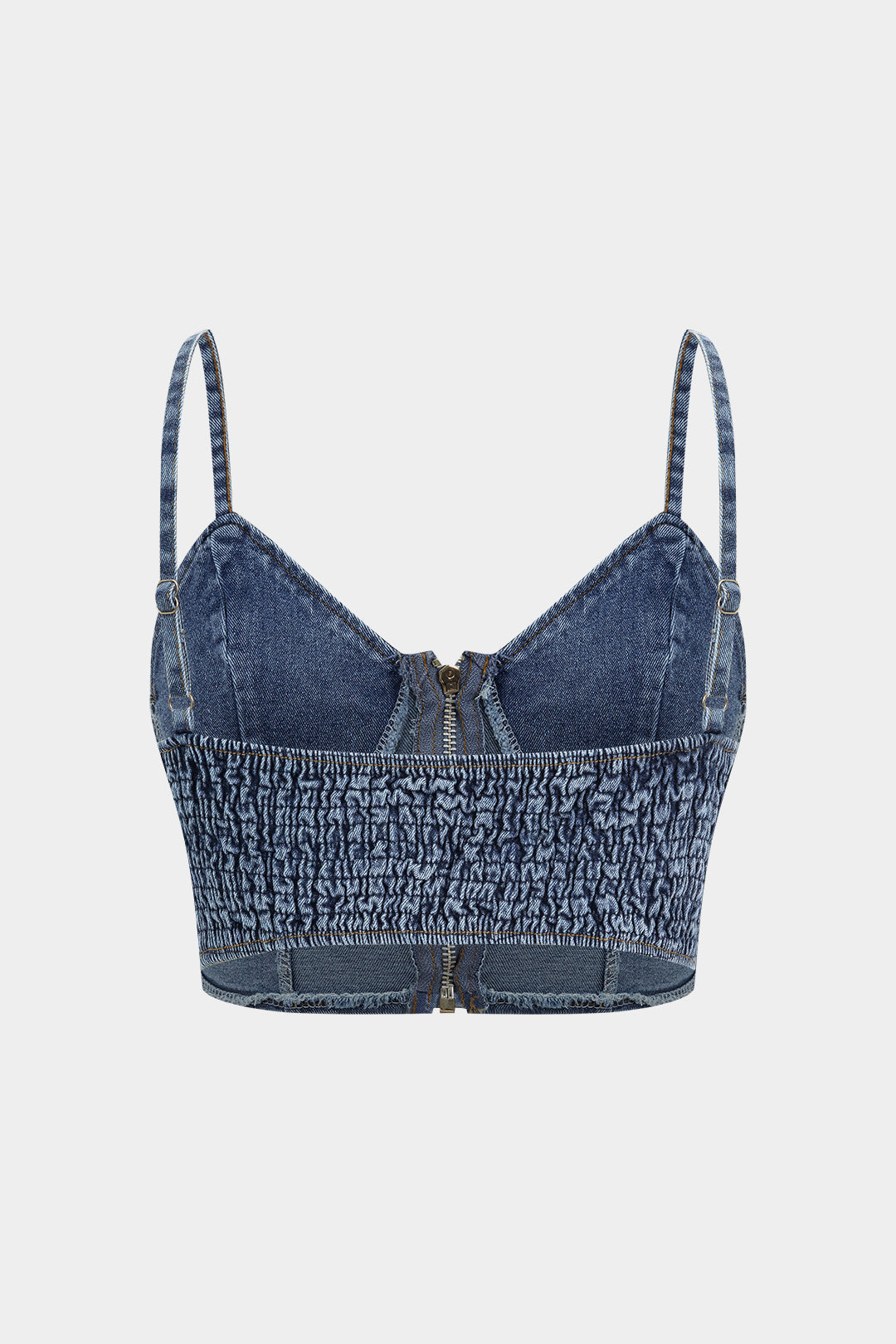 Romia - Ensemble bustier en denim et pantalon plissé en chiffon