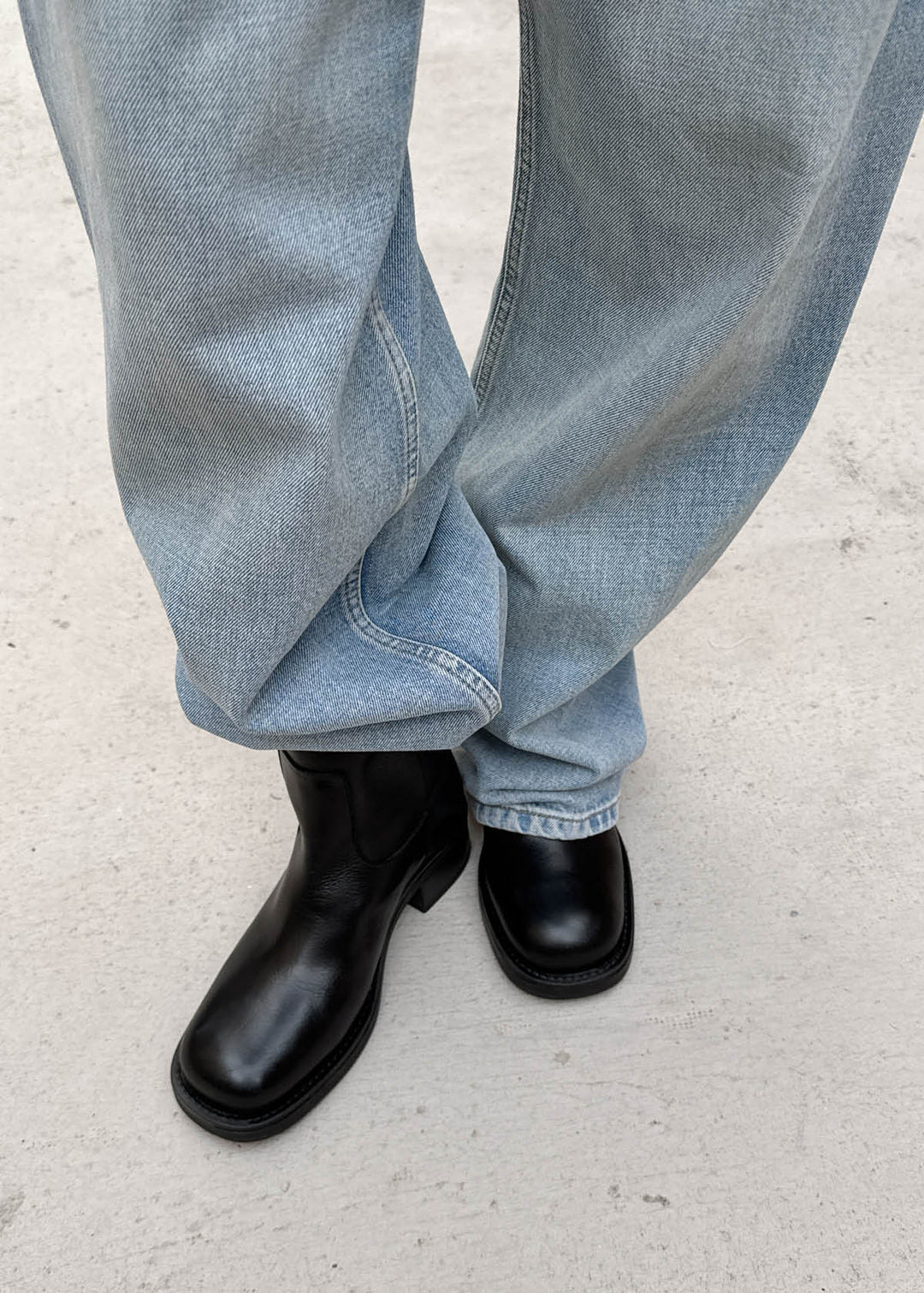 Rajan Brushed Black Leather Boots