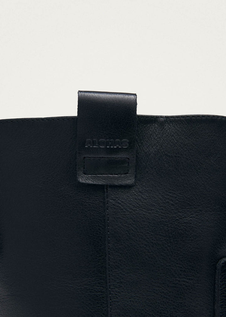 Rajan Brushed Black Leather Boots