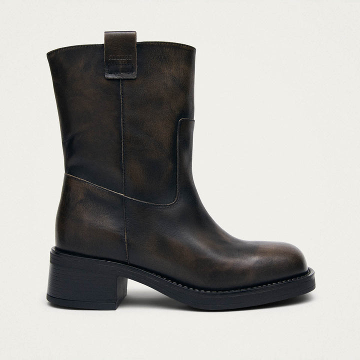 Rajan Brushed Brown Leather Boots