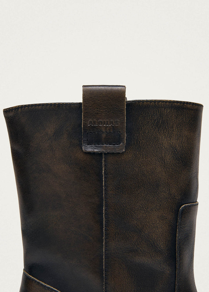 Rajan Brushed Brown Leather Boots